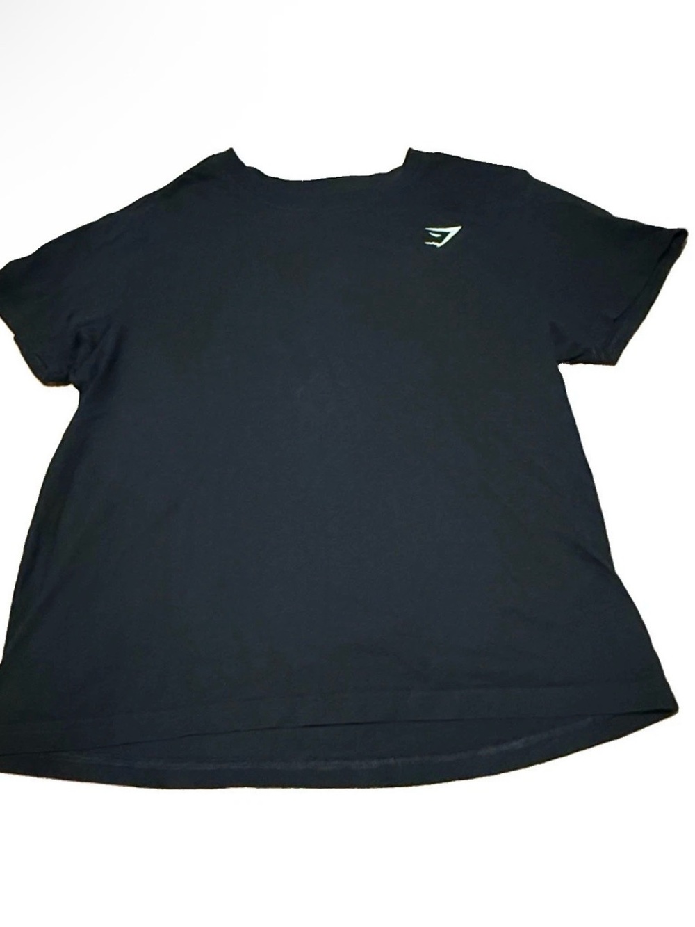Gymshark Black White Logo Shirt Women Large Minimalist Gym Classic 100% Cotton